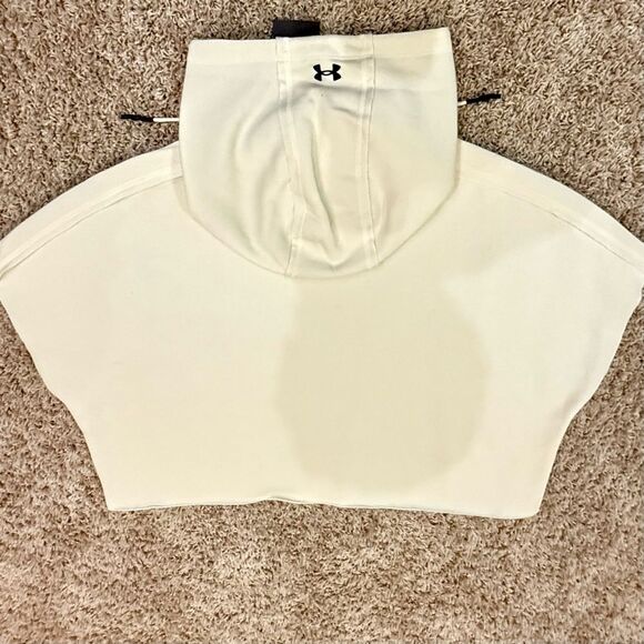 Under Armour Women’s Project Rock Cream Short Sleeve Hoodie Sweatshirt Sz Large - Picture 4 of 11